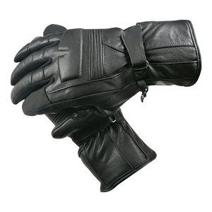 Gants de moto en cuir personnalisés de haute qualité, compatibles écran tactile, design à doigts entiers, imperméables, pour usage sportif, unisexe, fermeture à cordon. - Product Image 4