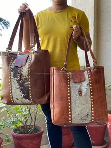 Fait à la main Crunch élégant fourrure cuir femmes sac fourre-tout nouveau style femmes Shopping sac à main - Product Image 4