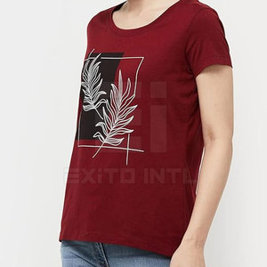 Camiseta de Verano para Mujer, Estampada, Transpirable, Ecológica, de Poliéster de Secado Rápido, Personalizable, Cuello Redondo, Manga Corta, Suave y Ligera - Product Image 6