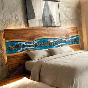 Tête de lit en résine époxy Ocean Wave |   Bois et pierre naturels - Product Image 4