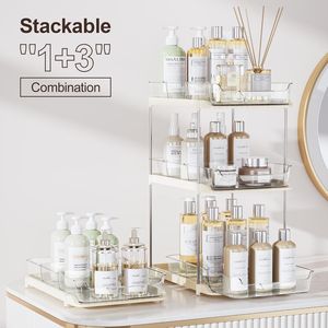 Organizzatori impilabili a 2 livelli per lavabo, contenitori multiuso per dispensa da cucina e armadietto estraibile per medicinali - Product Image 6