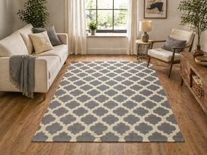 Modern Moroccan Trellis Wool Kilim Area <b>Rug</b> Reversible Flatweave Cotton Carpet Pet Friendly Living Room Bedroom Home Decor <b>Rug</b> - Product Image 2
