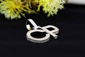 Colgante de Lujo con Diamante Moissanita VVS de Corte Brillante, Joyería Hip Hop con Letra Inicial, Plata de Ley 925 con Baño de Rodio - Product Image 2