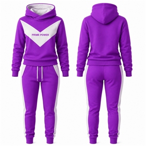 Ensemble de survêtement à capuche pour femme, pantalon de jogging color block, qualité supérieure, tendance, décontracté, deux pièces, vêtements de sport - Product Image 1
