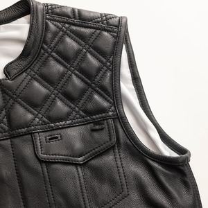 Gilet de moto en cuir de vachette personnalisé pour homme, style course, qualité supérieure, respirant, sans manches, OEM 2026 - Product Image 6