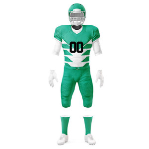 Ensemble de maillots de football américain pour hommes, ajustés, à manches courtes, sublimés, anti-humidité, vert et blanc, numéros d'équipe, vêtements de sport pour adultes - Product Image 6