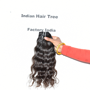 Paquete de cabello humano indio 100% natural, ondulado, para mujer, con doble trama a máquina, cutícula alineada, suave y sedoso, para tejer. Venta al por mayor de cabello. - Product Image 5