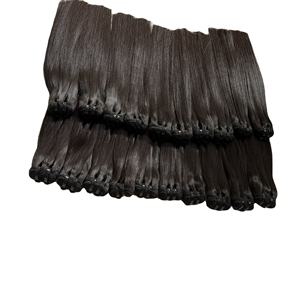 Extensions de cheveux humains vierges naturels, pointes plates, clips à ruban, cheveux doublement tirés, prix de gros, lisses - Product Image 3