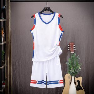 Vente en gros vêtements de sport en polyester 100% à séchage rapide chemise sans manches à col en V débardeur ensemble de maillots de basket-ball tenues uniformes salle de sport pour adultes - Product Image 5