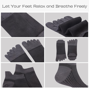 Chaussettes basses ODM pour hommes à 5 orteils, respirantes, en maille, avec talon renforcé, bande antidérapante, en coton, pour le sport, fabriquées sur mesure, usine du Vietnam - Product Image 5