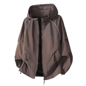 Wasserdichte Winddichte Kapuzenjacke Outdoor-Windbreaker mit Reflektorstreifen Lässige Funktionsjacke OEM/ODM Hersteller - Product Image 4