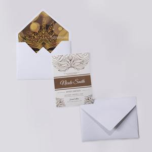 Custom <b>Masquerade</b> Invitation, Black and Gold Foil <b>Mask</b> Design, Sweet 16 Quinceanera Party Invite with Foil Liner Envelope - Product Image 2