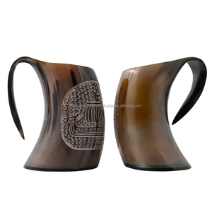 Jarra de Cuerno Vikinga de Alta Calidad con Diseño Nuevo y Bandeja para Fiestas en Bares, por HANNAN HANDICRAFT - Product Image 4