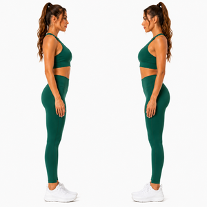 Conjunto Deportivo para Mujer, Sujetador Deportivo Cruzado y Leggings de Cintura Alta, Conjunto de Yoga, Ropa Deportiva para Gimnasio y Entrenamiento - Product Image 3