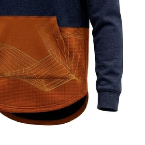 Hoodie de luxe en laine de mouton avec silhouette à longue traîne, vêtement streetwear personnalisé, solutions OEM ODM - Product Image 6