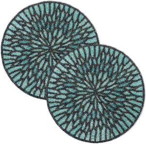 <b>Beaded</b> <b>Placemats</b> Set Mat Decorative Accent <b>Placemats</b> Handmade Floral <b>Beaded</b> <b>Placemat</b> Black <b>Beaded</b> Mats - Product Image 4