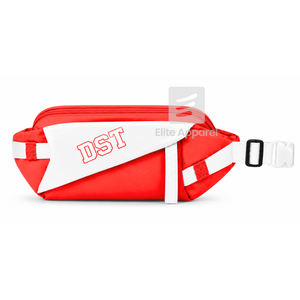 Sac banane personnalisé Delta Sigma Theta Sorority avec logo brodé sur le devant, fermeture éclair rouge et blanche, usage quotidien décontracté pour femme - Product Image 1