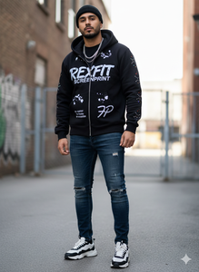 Sudaderas con Pedrería Personalizadas de Alta Calidad, Sudaderas Unisex con Cremallera, Hombros Caídos, Logotipo Bordado con Apliques, las Más Demandadas por los Clientes - Product Image 1