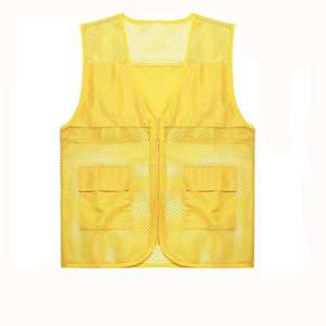 Gilet de sécurité réfléchissant vert sans manches pour homme, logo personnalisé, polyester imperméable, multi-poches, pour travaux de sécurité et de construction - Product Image 1