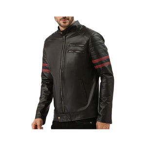 Blouson en cuir pour moto, homme, hiver, col montant, imperméable, réversible, design personnalisé, logo sur le devant, respirant, écologique - Product Image 5