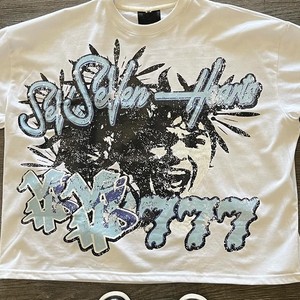 T-shirt en coton imprimé vintage streetwear de haute qualité pour hommes - Product Image 4