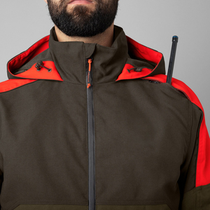 Blouson de moto à capuche pour homme, coupe-vent, color block rouge, noir, olive, en polyester, fermeture éclair, pour l'hiver et les activités de plein air - Product Image 5