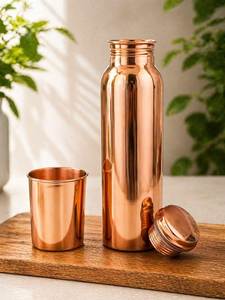 Copper Straight Cups Set Of 3 Hammered Finish Modern Design Drinking Cups Kitchen Use - Product Image 4