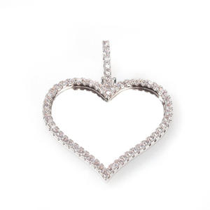 Personalized Open Heart Silver Gold Plated Lab Grown Diamond IGI Certified Photo <b>Memory</b> Pendant Necklace - Product Image 2