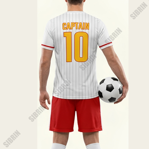 Ensemble d'uniformes de football personnalisés sublimés SIBRIN |   Maillots et shorts d'équipe Logo Nom Numéro |   Tissu respirant et à séchage rapide 100% polyester - Product Image 2