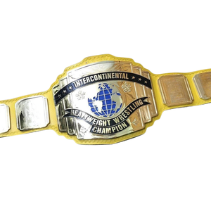 Ceinture de championnat de lutte intercontinentale sur mesure, poids lourd, de qualité supérieure, jaune, de collection, design unique - Product Image 5