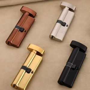 Poignée de porte cylindrique en laiton massif de 100 mm de qualité supérieure avec serrure à combinaison et 3 ou 5 clés, idéale pour les villas de luxe et les hôtels. - Product Image 4