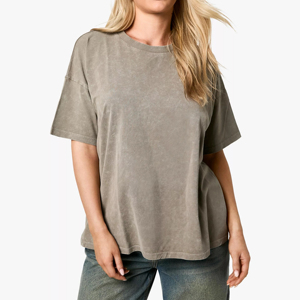 Camiseta Casual Oversize de Alta Calidad para Mujer, Venta al por Mayor, Personalizada, de Algodón, Tejido de Felpa, Antiarrugas, Transpirable, Manga Corta, Deportiva - Product Image 5