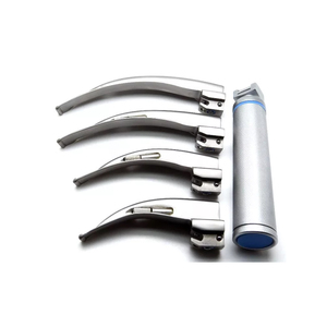 Set de Laringoscopio de Fibra Óptica Macintosh de Azicon para Intubación en Anestesia, con Hojas Curvas 1, 2, 3, 4, LED, Mango con Batería y Estuche Médico - Product Image 4