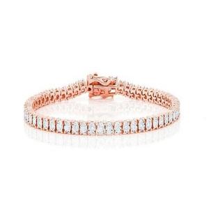 Women's Rose Gold Tennis Bracelet Round Brilliant Cut Diamond Channel Setting Classic Style Jewelry - Product Image 1