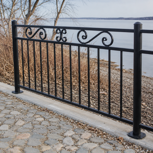 Barandilla Decorativa de Metal Negro para Límites de Lago, Valla de Seguridad para Jardín, Camino, Orilla del Agua, Diseño para Exteriores - Product Image 2