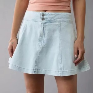 Dernière collection : Jupe sirène en jean coupe évasée personnalisée, de haute qualité, bleu délavé, pour femme de bureau - Product Image 4