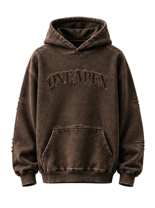Ensemble de survêtement pour homme, sweat-shirt à capuche et pantalon de survêtement marron à motifs, One Apex Streetwear, tenue de jogging deux pièces assortie, mode décontractée - Product Image 5