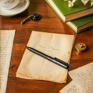 Excelentes Regalos Ejecutivos Duraderos, Bolígrafos Promocionales de Metal Negro con Diseño de Espiral en el Cuerpo - Product Image 3