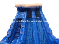 Nouveau toboggan aquatique gonflable avec piscine, toboggan aquatique incurvé en forme de vague de mer, à vendre