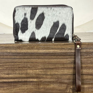 Cartera de Cuero Vacuno Estilo Western Personalizada, Diseño de Águila Grabado a Mano, Cartera con Cremallera y Correa para la Muñeca, OEM ODM, Organizador de Mano para Mujer - Product Image 5