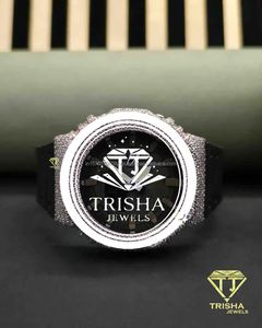 Reloj de lujo con diamantes de moissanita VVS completamente cubiertos de circonitas, en plata de ley 925. - Product Image 4