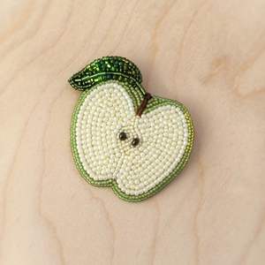 Broche de luxe en forme de palmier, ornée de perles émeraude et de perles trompettes dorées, épinglette tropicale pour femme, idéale pour les vacances d'été à la plage - Product Image 1