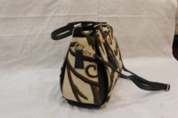Tas Kanvas Bordir Ari dengan Pola Bunga Bentuk Kustom, Penutup Ritsleting untuk Penggunaan Sehari-hari & Perjalanan