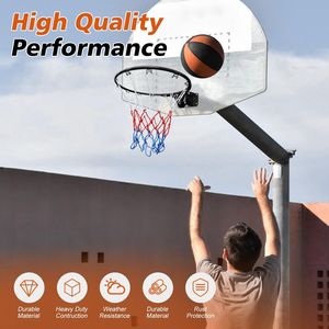 Cerchio da Basket in Acciaio da 18 Pollici Nero Solido con Doppia Molla per Uso Interno ed Esterno - Product Image 6