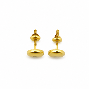 18K Yellow Gold Oval Loop <b>Stud</b> <b>Earrings</b> for Women High Polish Minimalist Daily Wear Party Wedding Jewelry Gift - Product Image 5