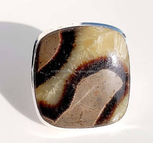 Anillo de piedras preciosas septarianas de Plata de Ley 925 clásico hecho a mano boda/compromiso/fiesta mamá anillo de regalo - Product Image 5