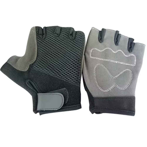 Guantes de Gimnasio para Levantamiento de Pesas con Cierre de Gancho y Bucle, de Cuero, Resistentes, de Medio Dedo, Antideslizantes, Ligeros, Unisex, para Exteriores - Product Image 4