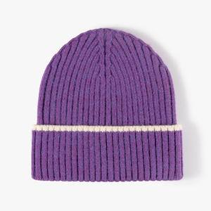 Bonnet unisexe en tricot côtelé épais 100 % laine, confortable et ajustable, pour l'hiver, avec logo personnalisé, OEM, marque privée, fournisseur en gros - Product Image 4