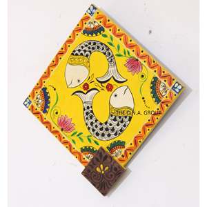 Cometa de madera pintada a mano decoración de pared pez estampado colgante de pared - Product Image 2