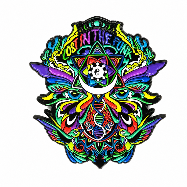 Custom Psychedelic Enamel Pin | Colorful Zinc Alloy Lapel Badge Butterfly Clutch | OEM Souvenir Gift Bulk Supplier Wholesale